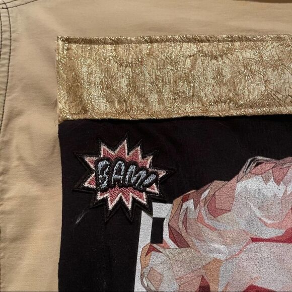 Marilyn Monroe Selfie reworked up-cycled Hollister beige shirt jacket Sz S - Picture 4 of 15